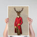 Deer in Fuchsia Jacket, Art Print, Canvas Wall Art | Canvas 11x14inch