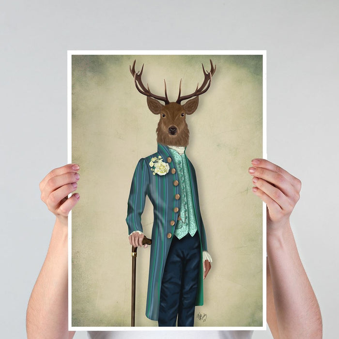 Flamboyant Deer, Art Print, Canvas Wall Art | Canvas 11x14inch