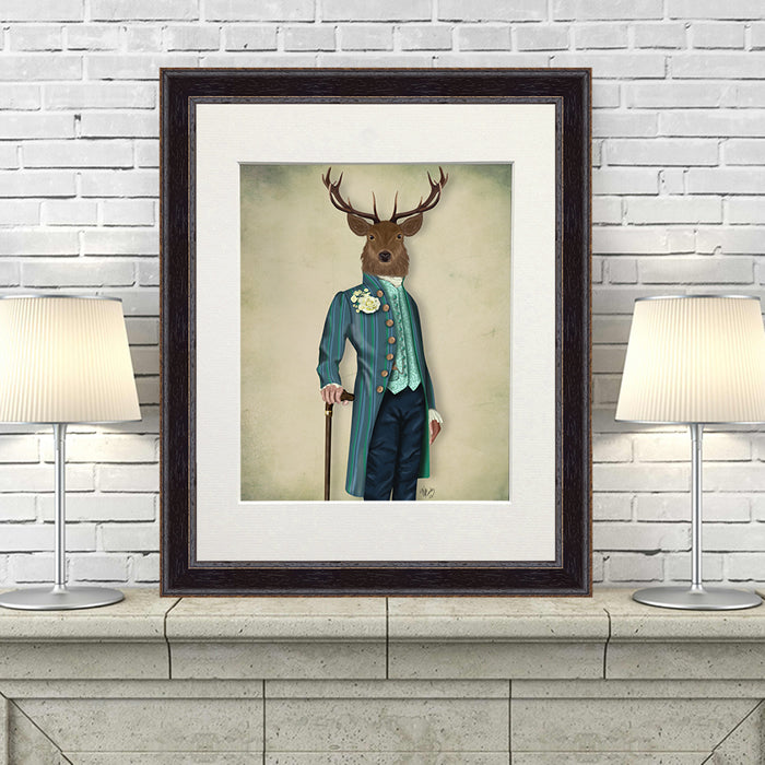 Flamboyant Deer, Art Print, Canvas Wall Art | Print 14x11inch