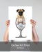 Pug in Wine Glass, Dog Art Print, Wall art | Print 18x24inch