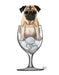Pug in Wine Glass, Dog Art Print, Wall art | FabFunky