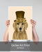 Golden Retriever, Hat and Bow, Dog Art Print, Wall art | Print 18x24inch