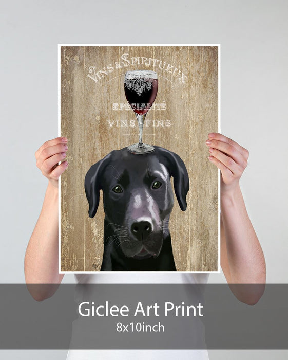 Labrador Black, Dog Au Vin, Dog Art Print, Wall art | Print 18x24inch