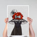 Cat, Black with Fabulous Hat, Art Print, Canvas Wall Art | Print 18x24inch