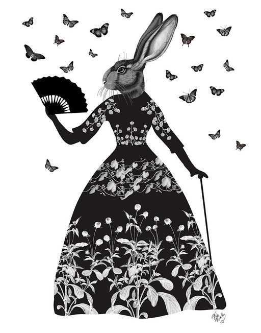 Black Rabbit, Animal Art Print, Wall Art | FabFunky