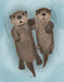 Otters Holding Hands, Art Print, Canvas Wall Art | FabFunky