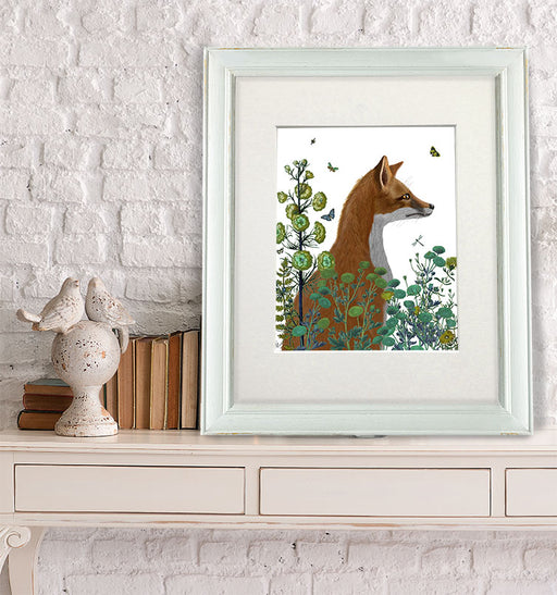 Fox In the Garden, Art Print, Canvas Wall Art | Print 14x11inch