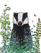 Badger In The Garden, Animal Art Print, Wall Art | FabFunky
