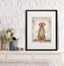 Pit Bull with Floral Tattoo, Dog Art Print, Wall art | Print 14x11inch