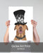 Pit Bull with Black Hat, Dog Art Print, Wall art | Print 18x24inch