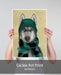 Husky in Hat and Scarf, Dog Art Print, Wall art | Print 18x24inch