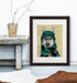 Husky in Hat and Scarf, Dog Art Print, Wall art | Print 14x11inch