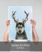 Husky and Antlers, Dog Art Print, Wall art | Print 18x24inch