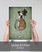 English Bulldog in Brandy Glass - Green, Dog Art Print, Wall art | Print 18x24inch