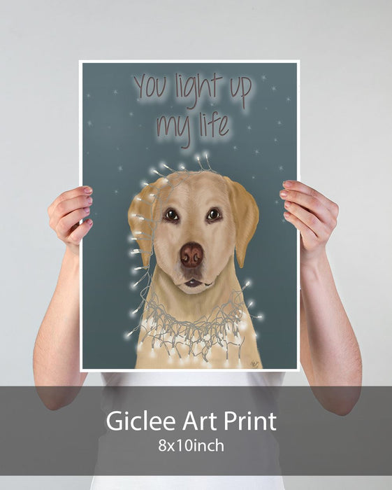 Labrador Yellow, You Light Up, Dog Art Print, Wall art | Print 18x24inch