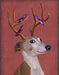 Greyhound and Antlers - Red, Dog Art Print, Wall art | FabFunky