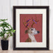 Greyhound and Antlers - Red, Dog Art Print, Wall art | Print 14x11inch