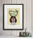 Brown Springer Spaniel and Antlers, Dog Art Print, Wall art | Print 14x11inch
