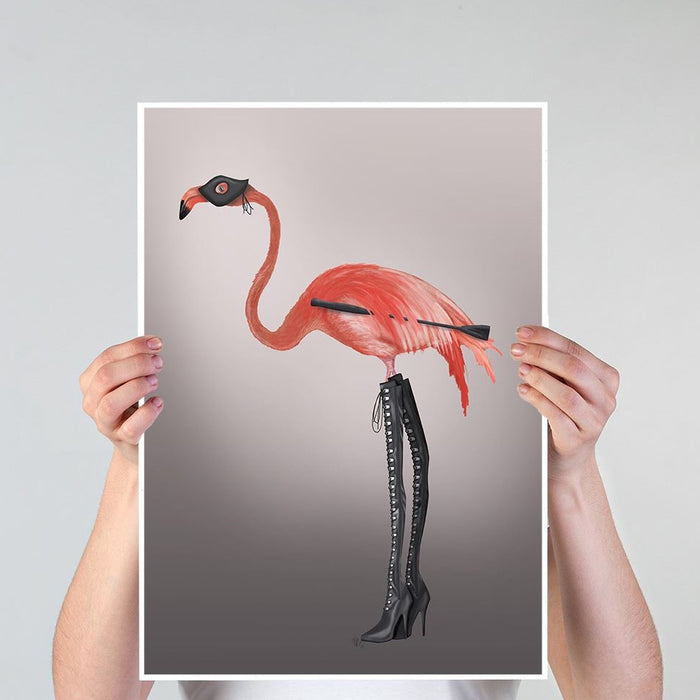 Flamingo with Kinky Boots, Bird Art Print, Wall Art | Print 18x24inch