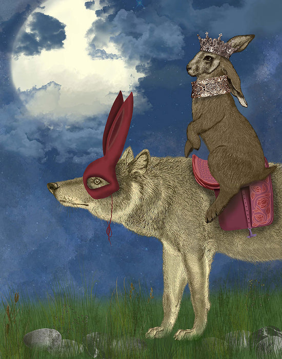 Arrival of the Hare King, Animal Art Print, Wall Art | FabFunky