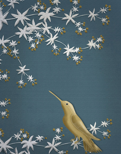 Golden Hummingbird 1, Bird Art Print, Wall Art | FabFunky