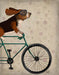 Basset Hound on Bicycle, Dog Art Print, Wall art | FabFunky