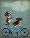Basset Hound Tandem, Dog Art Print, Wall art | FabFunky
