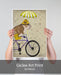 English Bulldog on Bicycle, Dog Art Print, Wall art | Print 18x24inch