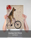 German Shepherd on Bicycle, Dog Art Print, Wall art | Print 18x24inch
