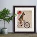German Shepherd on Bicycle, Dog Art Print, Wall art | Print 14x11inch
