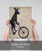 Labrador Black on Bicycle, Dog Art Print, Wall art | Print 18x24inch
