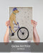 Labrador Yellow on Bicycle, Dog Art Print, Wall art | Print 18x24inch