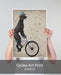 Poodle on Bicycle, Black, Dog Art Print, Wall art | Print 18x24inch