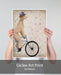 Poodle on Bicycle, Cream, Dog Art Print, Wall art | Print 18x24inch