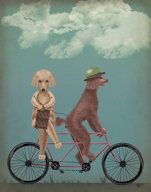 Poodle Tandem, Dog Art Print, Wall art | FabFunky