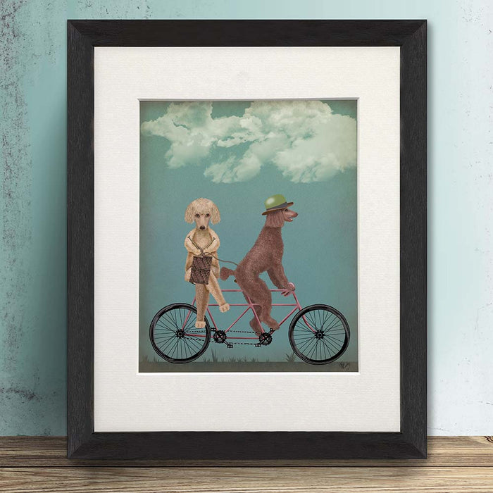 Poodle Tandem, Dog Art Print, Wall art | Print 14x11inch