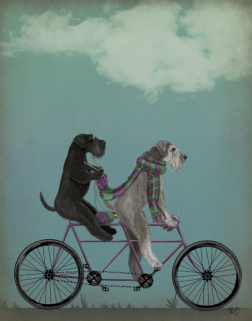 Schnauzer Tandem, Dog Art Print, Wall art | FabFunky