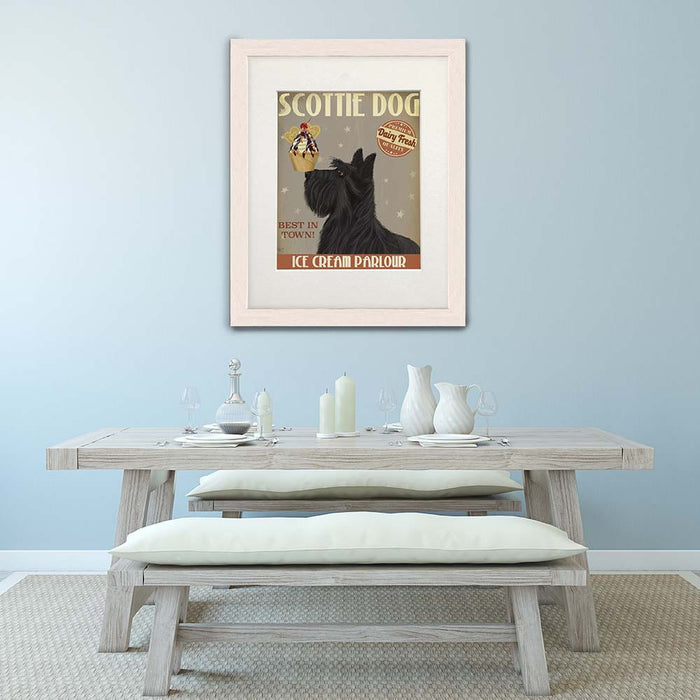 Scottish Terrier Ice Cream, Dog Art Print, Wall art | Print 14x11inch