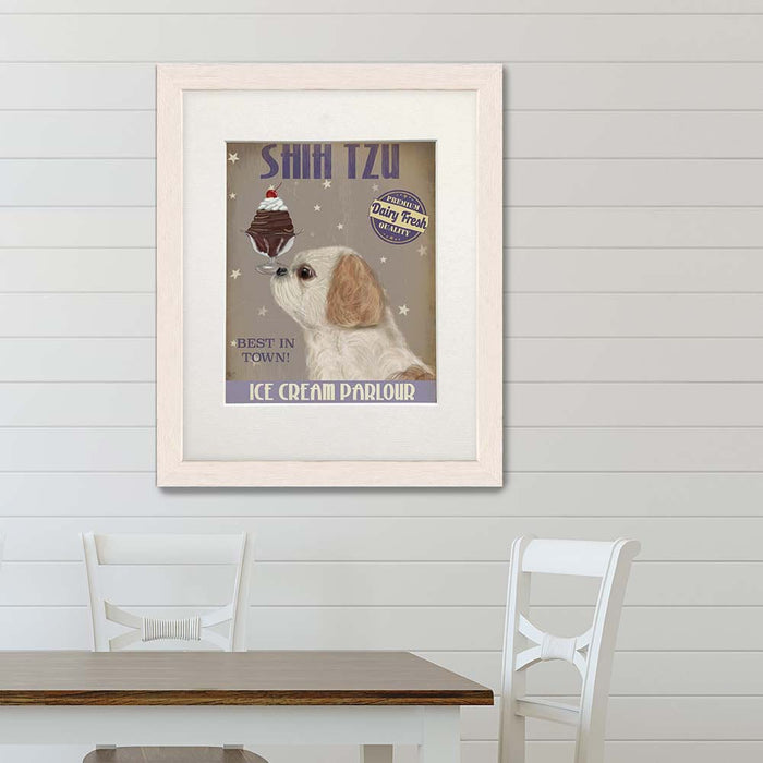 Shih Tzu Ice Cream, Dog Art Print, Wall art | Print 14x11inch