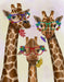 Giraffe and Flower Glasses, Trio, Art Print | FabFunky