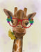 Giraffe and Flower Glasses 3, Art Print, Canvas Wall Art | FabFunky