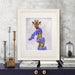 Giraffe with Purple Boa, Art Print, Canvas Wall Art | Print 14x11inch