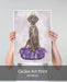 Weimaraner on Purple Cushion, Dog Art Print, Wall art | Print 18x24inch