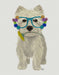 West Highland Terrier Flower Glasses, Dog Art Print, Wall art | FabFunky