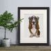Basset Hound Flower Glasses, Dog Art Print, Wall art | Print 14x11inch