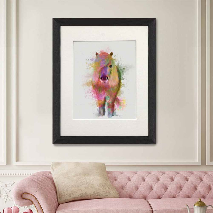 Pony 1 Full Rainbow Splash, Animal Art Print | Print 14x11inch