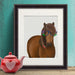Horse and Flower Glasses, Animal Art Print | Print 14x11inch
