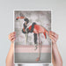 Flamingo and Pearls, Full, Bird Art Print, Wall Art | Print 18x24inch
