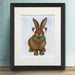 Rabbit and Flower Glasses, Art Print, Canvas Wall Art | Print 14x11inch