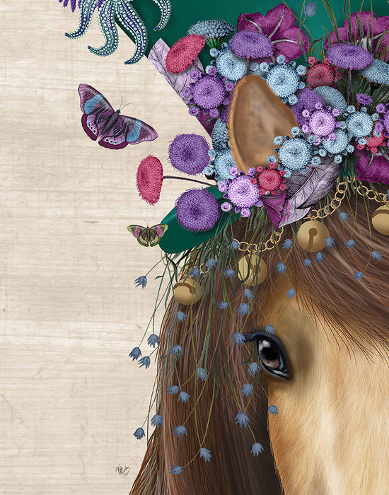Horse Mad Hatter, Close Up, Animal Art Print, Wall Art | FabFunky